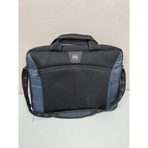 Wenger Swiss Gear Blue Black Sherpa Computer Laptop Case Bag Slimcase w/ Strap